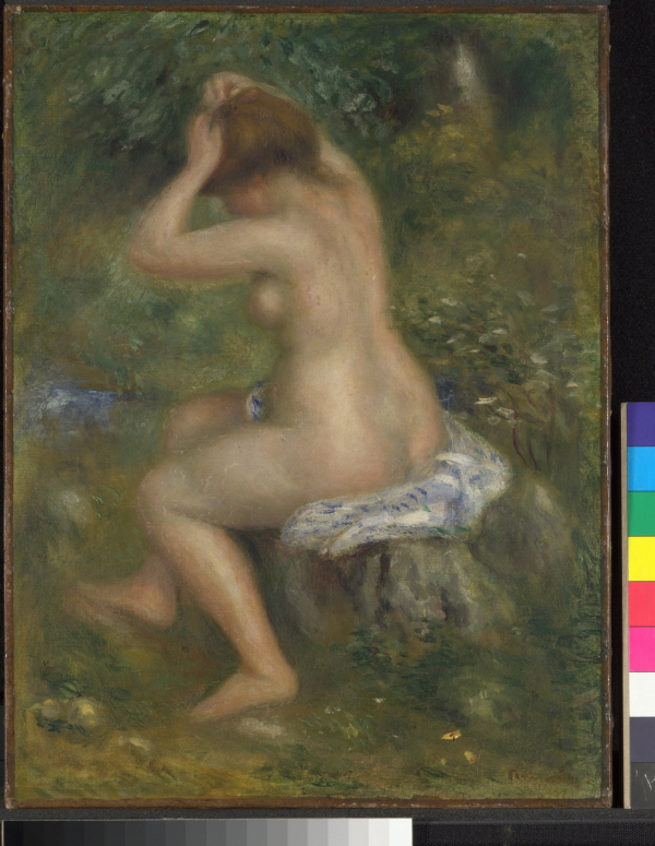 피에르 오귀스트 르누아르 <목욕하는 사람>, 1885-90년경, 캔버스에 유화, 39.4×29.2cm